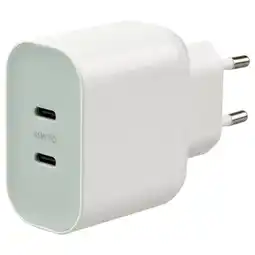 IKEA Witte sjÖss 45w usb-c oplader, kunststof, compact, dubbele poort, stekker aanbieding