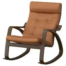 IKEA PoÄng Schommelstoel, walnootpatroon/grann goudbruin aanbieding