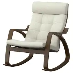 IKEA PoÄng Schommelstoel, walnootpatroon/gunnared beige aanbieding
