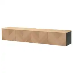 IKEA BestÅ Tv-meubel met deuren, zwartbruin/hedeviken eikenfineer, 240x42x40 cm aanbieding