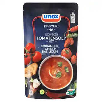 Dekamarkt Unox Soep in zak proeverij romige tomaten aanbieding