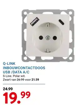 Kluswijs Q-LINK INBOUWCONTACTDOOS USB /DATA A/C aanbieding
