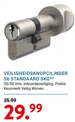 Kluswijs veiligheidsknopcilinder s6 standaard skg** aanbieding