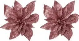 Intratuin Intratuin kerstclip Fleir bloem roze D 14 cm 2 stuks aanbieding
