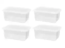 Lidl W5 Set van 4 opbergboxen met deksel, 11 L aanbieding