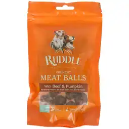 Pets Place Ruddle Crunchy Meat Balls - Trainingssnacks - 100 g Rund&Pompoen aanbieding