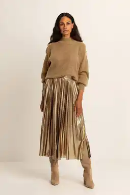 Wehkamp Expresso plissé rok goud aanbieding