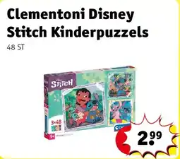 Kruidvat Clementoni Disney Stitch Kinderpuzzels aanbieding