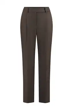 Wehkamp Claudia Sträter wide leg highwaist pantalon donkerbruin aanbieding