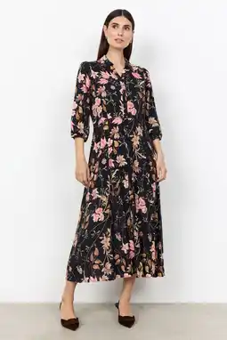 Wehkamp Soyaconcept viscose gebloemde blousejurk - zwart aanbieding