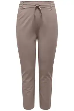 Wehkamp ONLY CARMAKOMA slim regularwaist casual broek taupe aanbieding