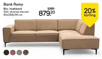 Leen Bakker Bank Romy aanbieding
