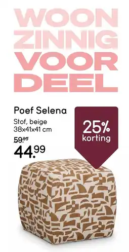 Leen Bakker Poef Selena aanbieding