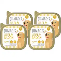 Jumbo Jumbo's Paté met Ei & Bacon Puppy 4 x 150 g aanbieding