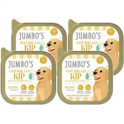 Jumbo Jumbo's Paté Rijk aan Kip met Basilicum en Dille Puppy 4 x 150 g aanbieding