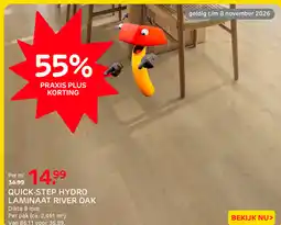 Praxis Quick-step hydro laminaat river oak aanbieding