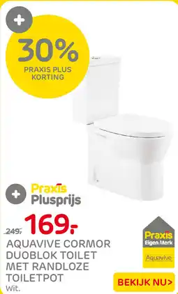 Praxis Aquavive Cormor Duoblok Toilet met randloze toiletpot aanbieding