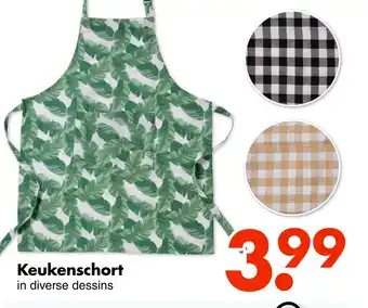 Wibra Keukenschort in diverse dessins aanbieding