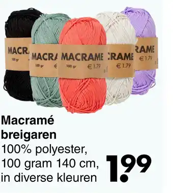 Wibra Macramé breigaren aanbieding