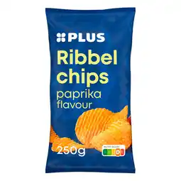 PLUS PLUS Ribbelchips paprika aanbieding