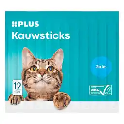 PLUS PLUS katten kauwsticks zalm aanbieding
