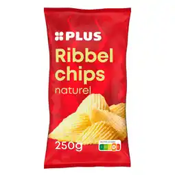 PLUS PLUS Ribbelchips naturel aanbieding