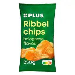 PLUS PLUS Ribbelchips bolognese aanbieding