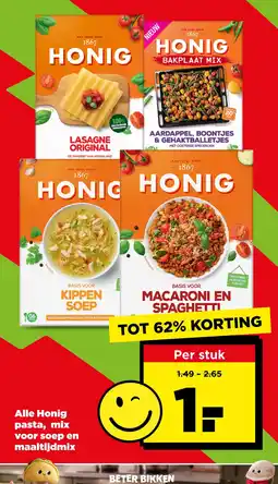 PLUS Alle Honig pasta, mix voor soep en maaltijdmix aanbieding