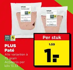 PLUS PLUS Paté aanbieding