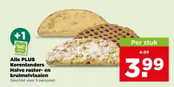 PLUS Alle PLUS Korenlanders Halve raster- en kruimelvlaaien aanbieding