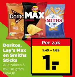 PLUS Doritos, Lay's Max en Smiths Sticks aanbieding