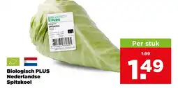 PLUS Biologisch PLUS Nederlandse Spitskool aanbieding