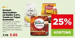 PLUS Grolsch Speciaalbier en Radler 2.0%, Texels en Tripel Karmeliet aanbieding