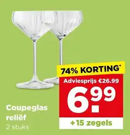 PLUS Coupeglas reliëf aanbieding