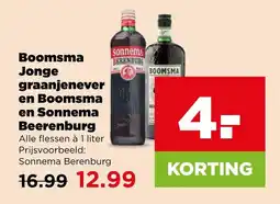 PLUS Boomsma Jonge graanjenever en Boomsma en Sonnema Beerenburg aanbieding