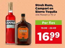 PLUS Stroh Rum, Campari en Sierra Tequila aanbieding