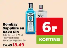 PLUS Bombay Sapphire en Roku Gin aanbieding