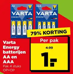 PLUS Varta Energy batterijen AA en AAA aanbieding