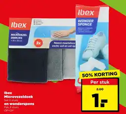 PLUS Ibex Microvezeldoek en wonderspons aanbieding