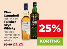 PLUS Clan Campbell Fles 70 cl en Talisker Skye Whisky aanbieding