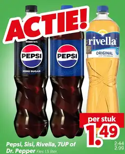 Dekamarkt Pepsi, Sisi, Rivella, 7UP of Dr. Pepper aanbieding