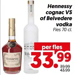 Dekamarkt Hennessy cognac VS of Belvedere vodka aanbieding