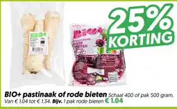 Dekamarkt BIO+ pastinaak of rode bieten aanbieding