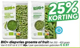 Dekamarkt BIO+ diepvries groente of fruit aanbieding