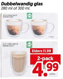 Dekamarkt Dubbelwandig glas aanbieding