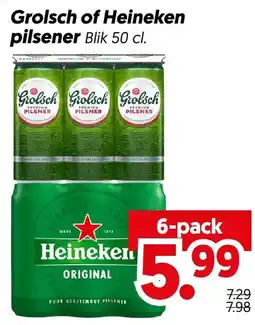 Dekamarkt Grolsch of Heineken pilsener aanbieding