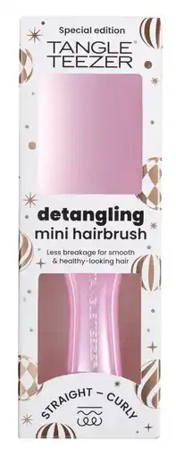 De Online Drogist Tangle Teezer Detangling Mini Haarborstel Pink 1ST aanbieding