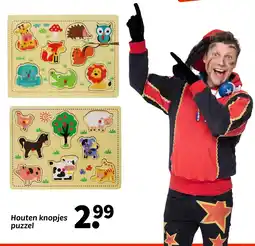 Wibra Houten knopjes puzzel aanbieding