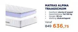 TotaalBED Matras alpina traagschuim aanbieding
