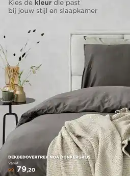 TotaalBED DEKBEDOVERTREK NOA DONKERGRIJS aanbieding